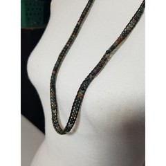 Hand Crafted Belt Necklace 91 Semi Precious Stones Leather Tie Vintage