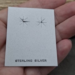 Signed Steve Francisco Native American Sterling Silver Lapis Inlay Stud Earrings