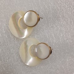 Vintage Rare Estate Find Mother of Pearl Post & Dangle Earrings For Pierced Ears