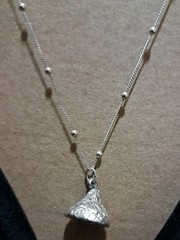 JCP Dainty Solid 925 Sterling Silver Candy Kiss Pendant Ball Chain 18” 15 Gms #4