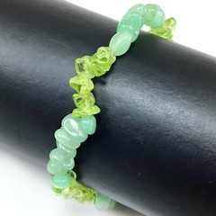 Natural Aventurine Jade Peridot Bracelet Gemstone Crystal Chips Bracelet Healing