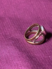Artisan Ruby Ring Size 4 Gold Silver Copper Hand Made Bold Design