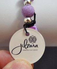 Jilzara Lilac Girls Petite Silverball Polymer Clay Bead Stretch Bracelet Artisan