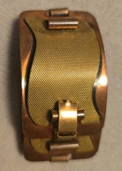 Renoir ? Clasp Bracelet 3- Copper Rectangles w/ Mesh Brass Hand Crafted 7″x 1¼»