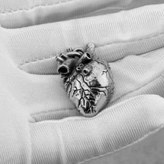 Anatomical Heart Necklace 60Cm Silver Pendant For Men And Women Unisex…