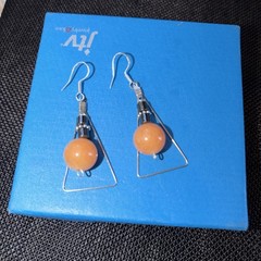Woman’s Hand Crafted Earrings By Earth Dreams Sterling Silver 1 1/6 Inch