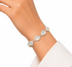 Milky Opal Gemstone Jewelry 925 Silver Handmade Bracelet 8.5″ GIft For Her