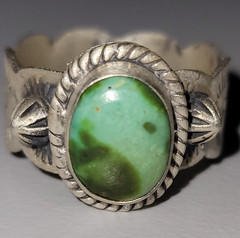 Sonoran Turquoise size 8.25 ring – SS 925 – handmade – cigar band style