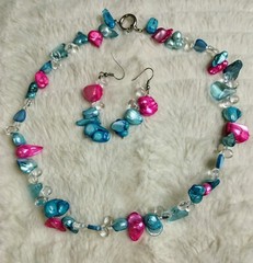 Nautical Handcrafted Shell Beaded Necklace and Earrings