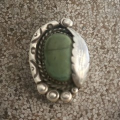 Ring From 1970’s- HANDCRAFTED STERLING SILVER & REAL TURQUOISE Stone. Size 11.5