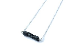 Black Tourmaline Bar Necklace, Gemstone, Repel Negative Energy, Evil Spirits