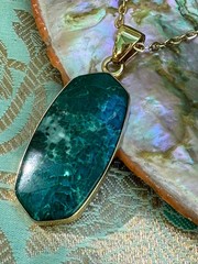 Charles Albert Green Jasper & Alchemia Gold Handcrafted Artisan Pendant Necklace