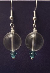 Artisan Sterling Silver Overlay Brass Sphere Of Light Dangle Earrings