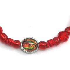 Baby Bracelet With Red Crystal And Red String With Guadalupe Amulet
