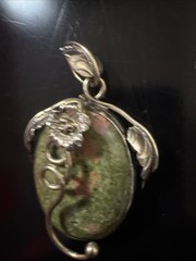 Pink And Green Unakite Gemstone Pendant
