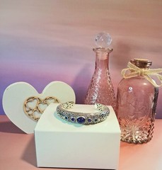 Sarda Tanzanite & Blue Topaz Sterling Silver Handcrafted Cuff Bracelet 35g