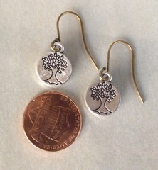 NEW HANDMADE SILVER 925 ANTIQUE GOLD PLATED SUNDANCE CHARM EARRINGS TREE OF LIFE
