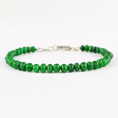 RARE 56.00 CTS EARTH MINED RICH GREEN EMERALD ROUND SHAPE BEADS BRACELET (DG)