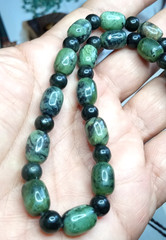 Nephrite Genuine Jade from Canada Handmade and Braided Adjustable Necklace.