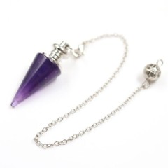 Natural Crystal Quartz Gemstone Point Dowsing Pendulum Scrying Dowser Healing