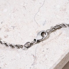 20” 3mm, vintage Sterling silver handmade necklace, 925 diamond rope chain