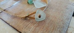 Sea Glass Necklace Men Women Braid Hawaii Frosty Pastel Multi-color Beach Teen