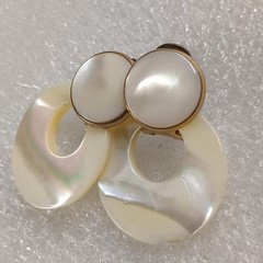 Vintage Rare Estate Find Mother of Pearl Post & Dangle Earrings For Pierced Ears