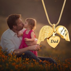 Angel Wing Urn Necklace Cremation Heart Urn Necklace Ashes Urn Jewelry for Women