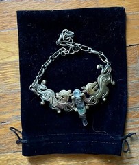 NEW! Mayan Jaguar Silver & Crystal Handmade Artisan Necklace by REBECCA FLOETER