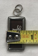 Handmade Reversible Soldered Pewter Charm Pendant SMILE BIG/Mirror 5/8”x 1 1/4”