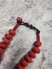 Ceramic Coral Colored Necklace Ten Thousand Villages Fair Trade Beautiful 9in