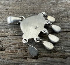Sterling Silver Native American SW Genuine Sonoran Gold Cloud Raindrops Pendant