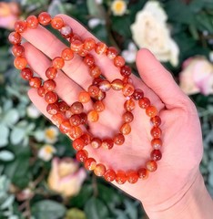 Natural Carnelian stone Bracelet 8mm Beaded Healing Energy Strength Bracelet
