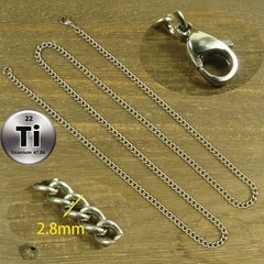 Pure Titanium 24 inch Curb chain 2.8mm Thick necklace anti-allergy XH899