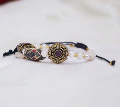 Artisan Handmade Beautiful Ethnic Bracelet With Rope Cotton Wire Adjustable Size