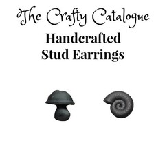 Simple Black Snail Shell Stud Pair Unisex/Men’s/Woman’s Earrings (3 Variations)