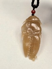 61-28-13mm Natural Hotan Sugar Jade Crab Claw Pendant | Wealth Magnet Amulet