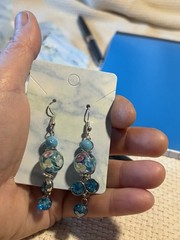 Woman’s Hand Crafted Earrings By Earth Dreams Sterling Silver 1 3/4 Inch