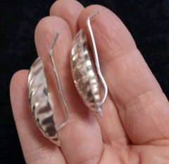 Shell design Taxco Earrings 925 Mexico Pierced Vintage Read Description