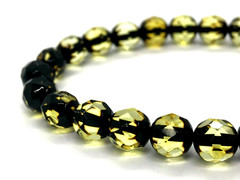 AMBER BRACELET Gift Round Beads Faceted Baltic Amber Jewelry Elastic 5,6g 9452