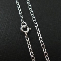 Sterling Silver Necklace Chain. 3 by 3.5 mm Flat Oval Cable Link (16″-36″)