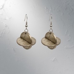 Coin Earrings w/ Sterling Silver Plated Hooks, One of a Kind