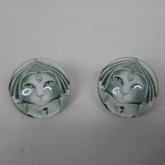 Artisan Made Egyptian Style Cleopatra Cat Earrings