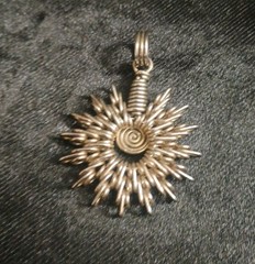 Silvertone Wire Wrapped Sunburst Pendant