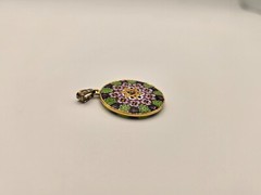 Antica Murrina Venezia Millefiori Floral Star of David 925 Silver Pendant