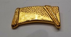 Vintage Gold Plated Brooch Pin. Dots Handmade Rare 2.5 Inches Length