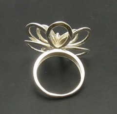 Genuine Stylish Sterling Silver Ring Flower Solid 925 With CZ Handmade Empress
