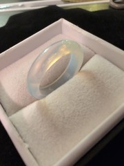 Handcrafted Tumbled Fairy Princess Moonstone Band Ring Custom Cut Size 9