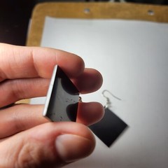 Shungite Earrings EMF 5G Wi Fi Protection Jewelry – Rhombs – 1 pair