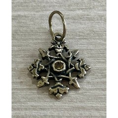 Love Heals Topaz NOVEMBER Birthstone Snowflake White Bronze Charm LH104